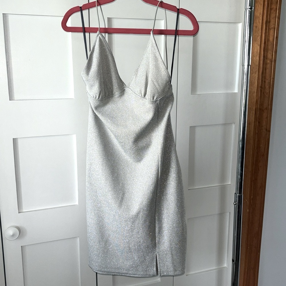Divided silver sparkling dress woman’s size S